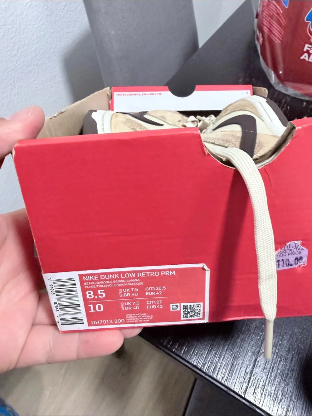Nike Dunk Low Beige and Dark Brown Suede Sneaker